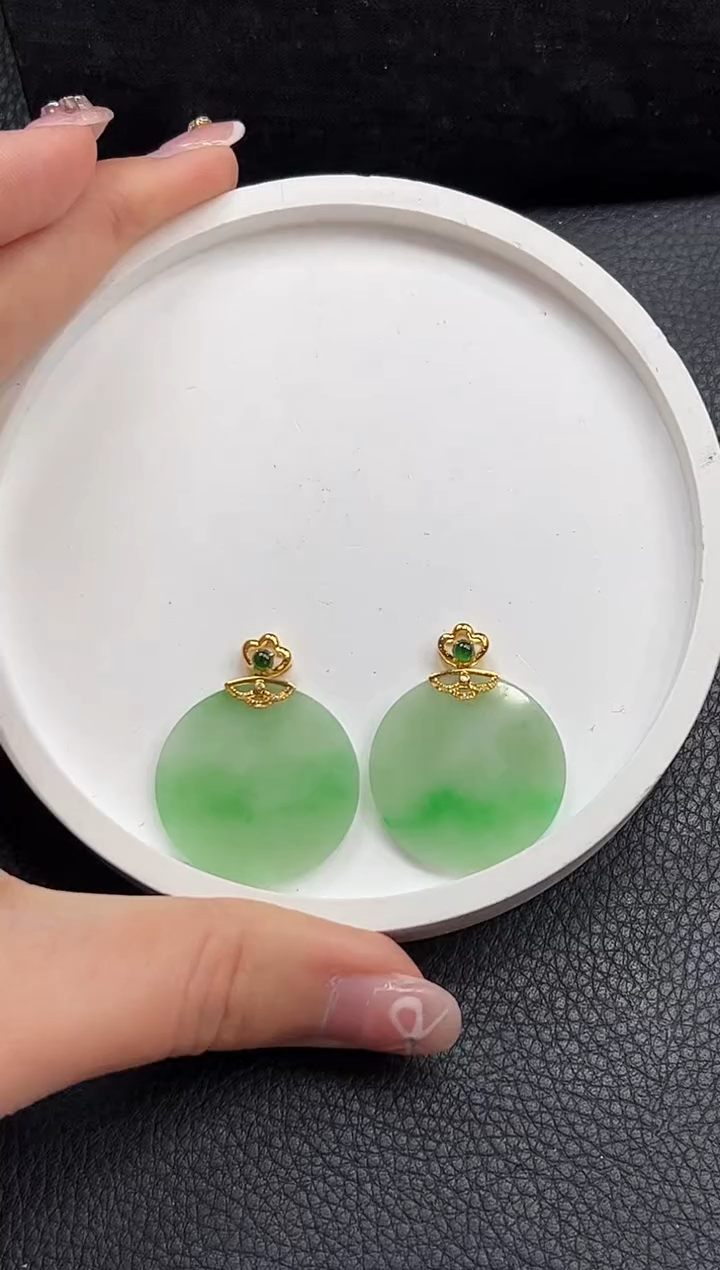 【闪购商品】翡翠颈饰18K金镶嵌无事牌多样性发1件