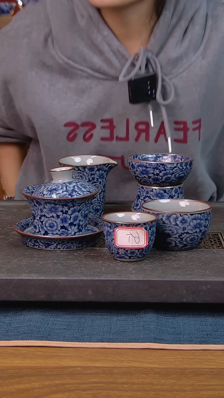 简装家用款10件套 老陶泥开片纹陶瓷茶具