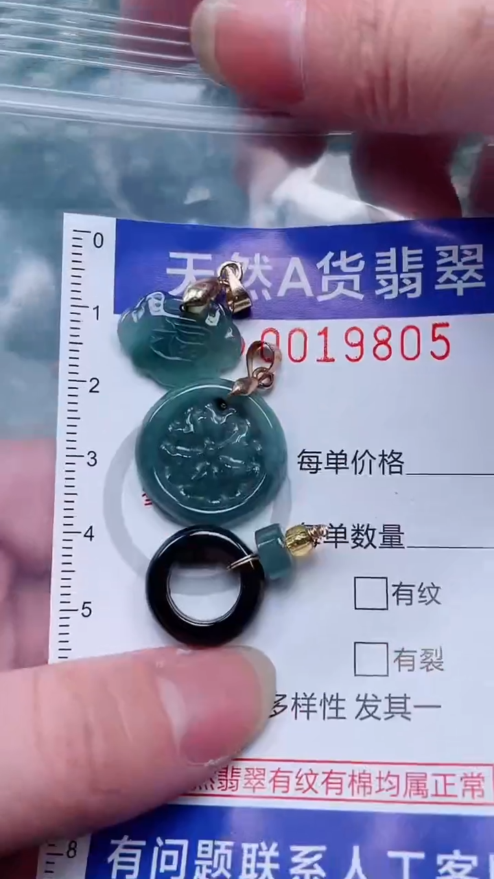 翡翠未镶嵌吊坠(赠链)1