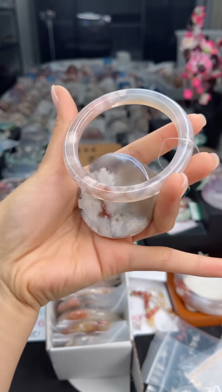 石英质玉手镯未镶嵌58圈口（赠送镯心）3150558