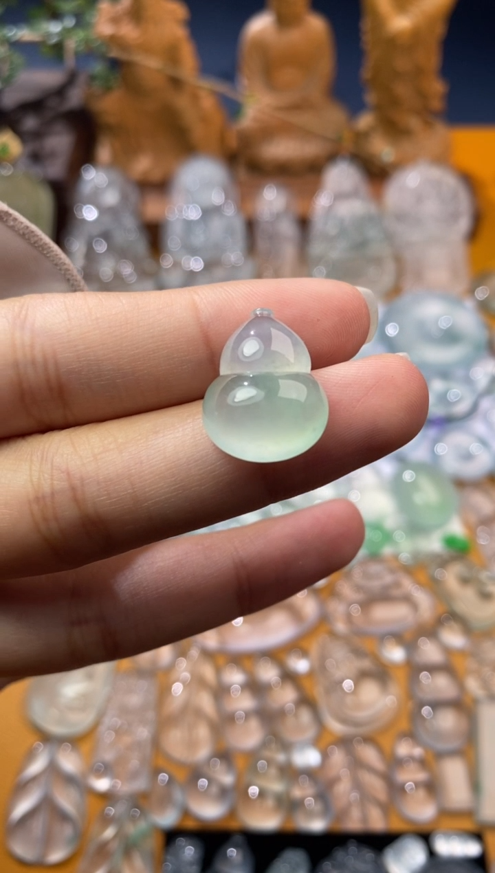 【闪购商品】定制翡翠银S925镶嵌葫芦19*14.7*6.8