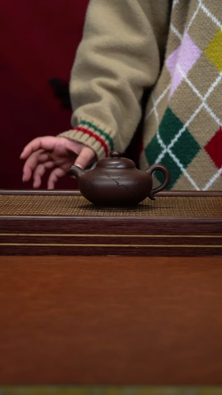 茶壶紫砂96  华颖  喜上枝头  紫泥