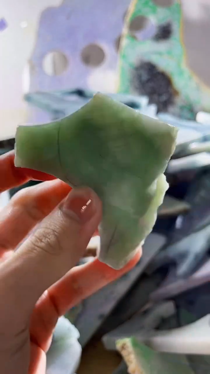 翡翠裸石缅甸翡翠A货文1060