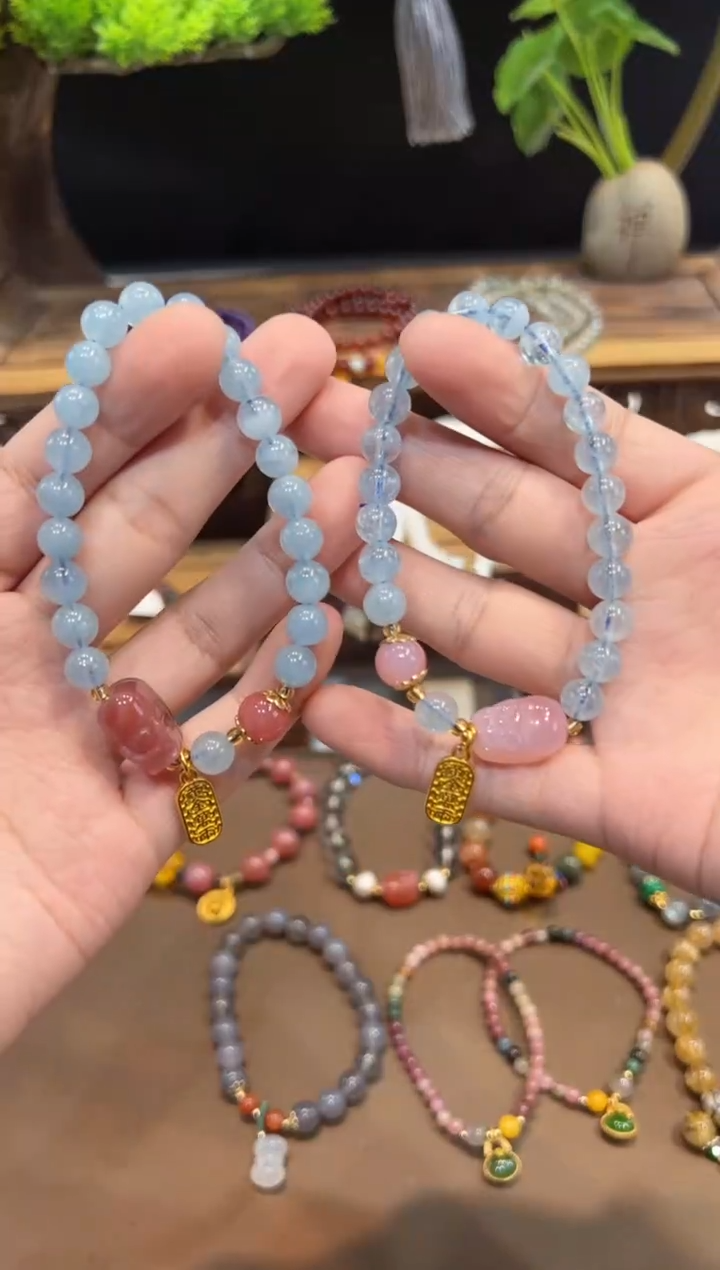 【闪购商品】海蓝宝石手链未镶嵌手饰@@