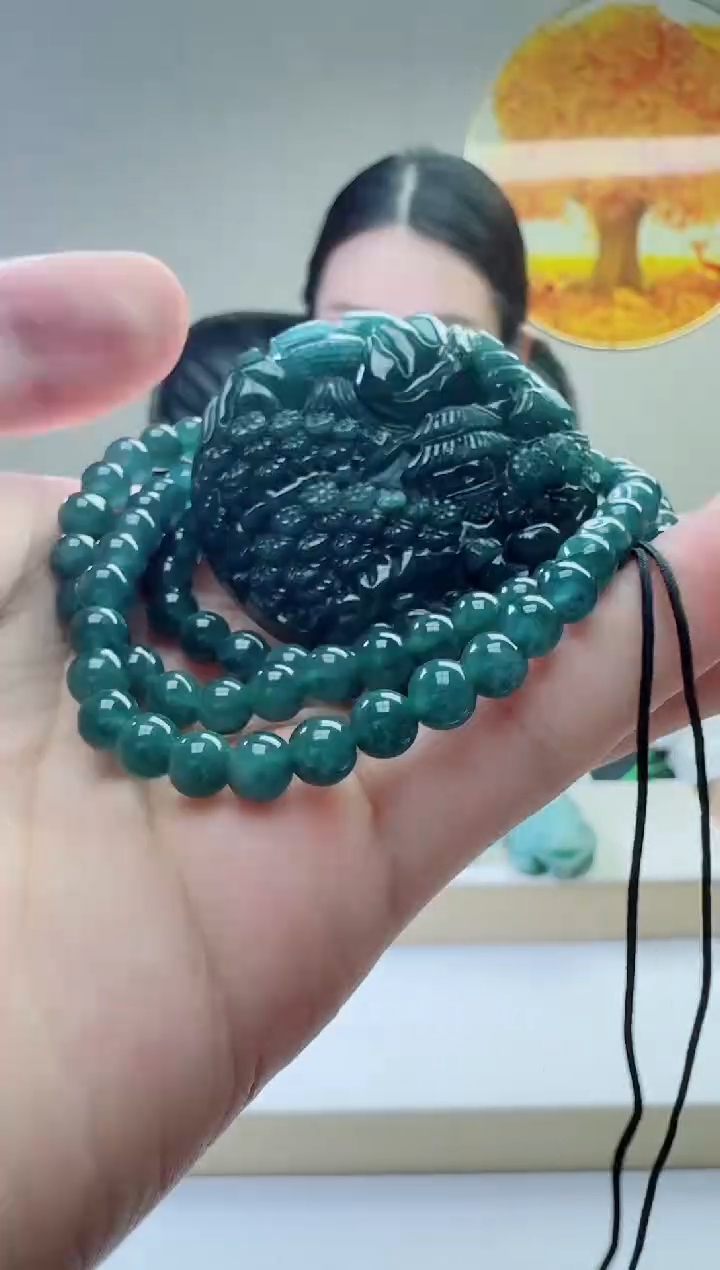 颈饰未镶嵌翡翠天然A货翡翠 多样性发其一