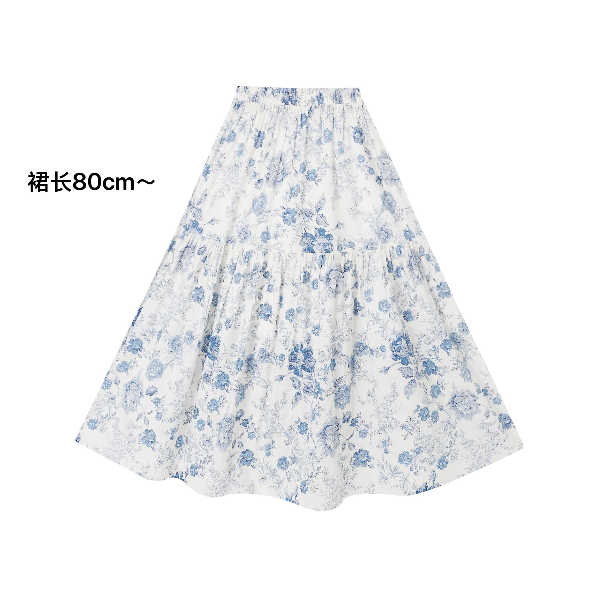 【青花瓷】法式温柔气质碎花设计感长裙2025夏季新款别致独特半身裙