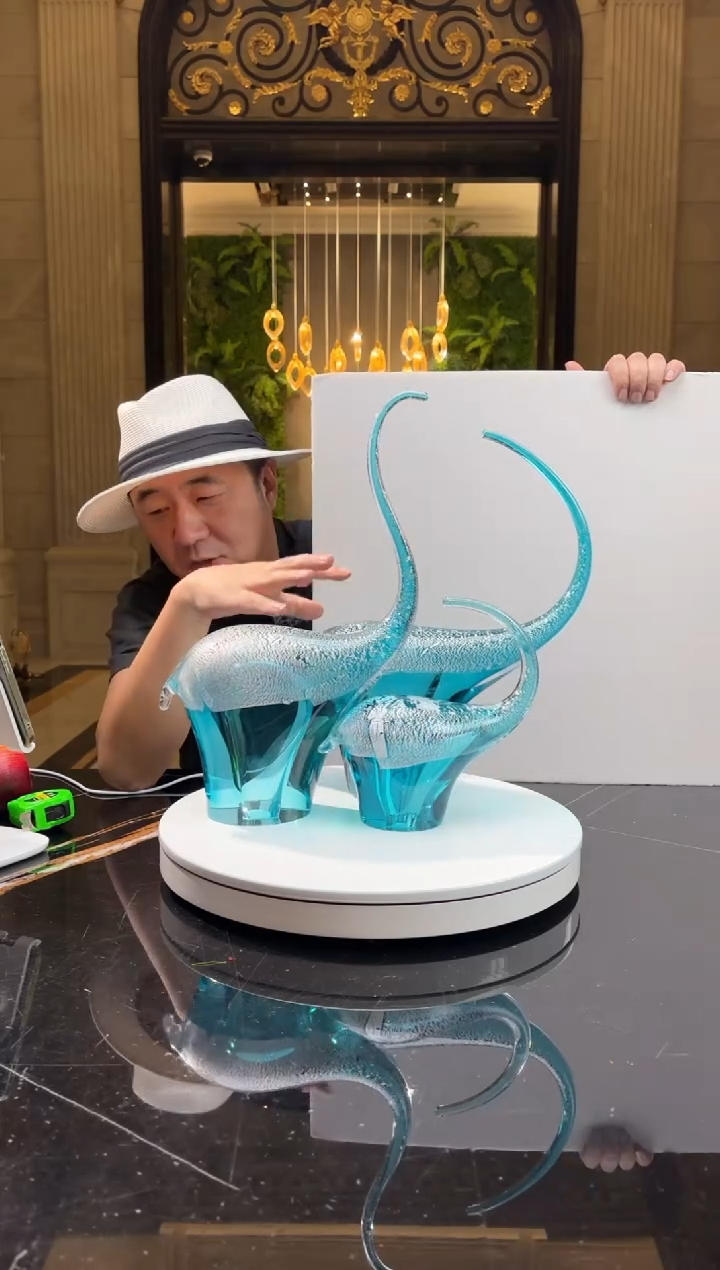 【闪购商品】茶宠AJ06163湖水蓝大象一组