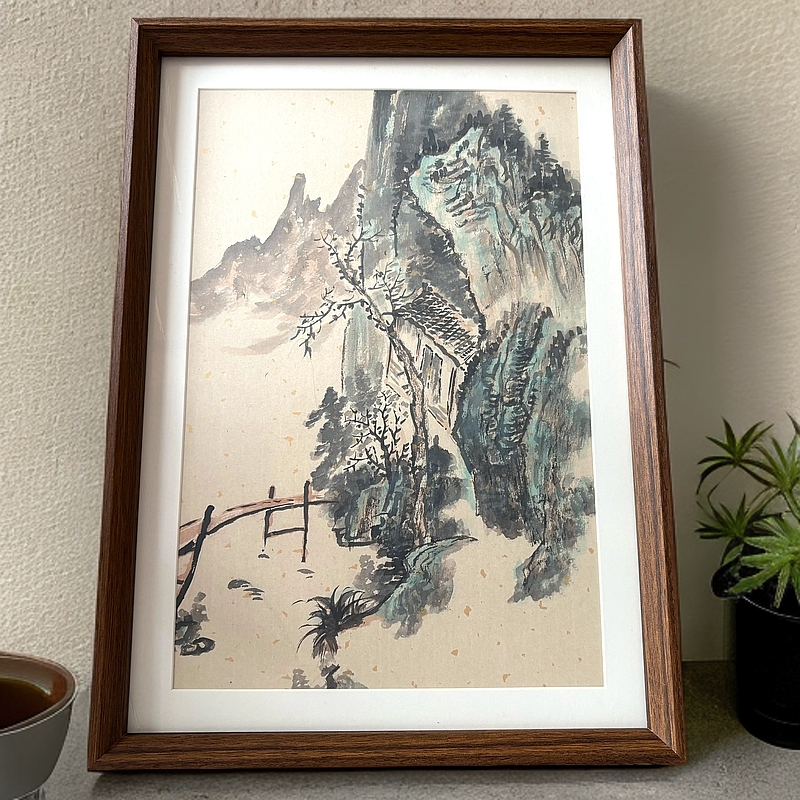 A3尺寸艺术品国风创意挂画《独木桥》