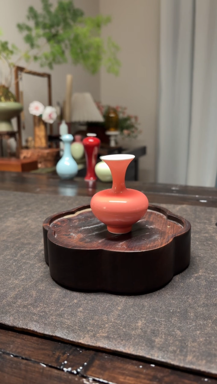 瓶陶瓷小花瓶迷你花器摆件中式（不含花）