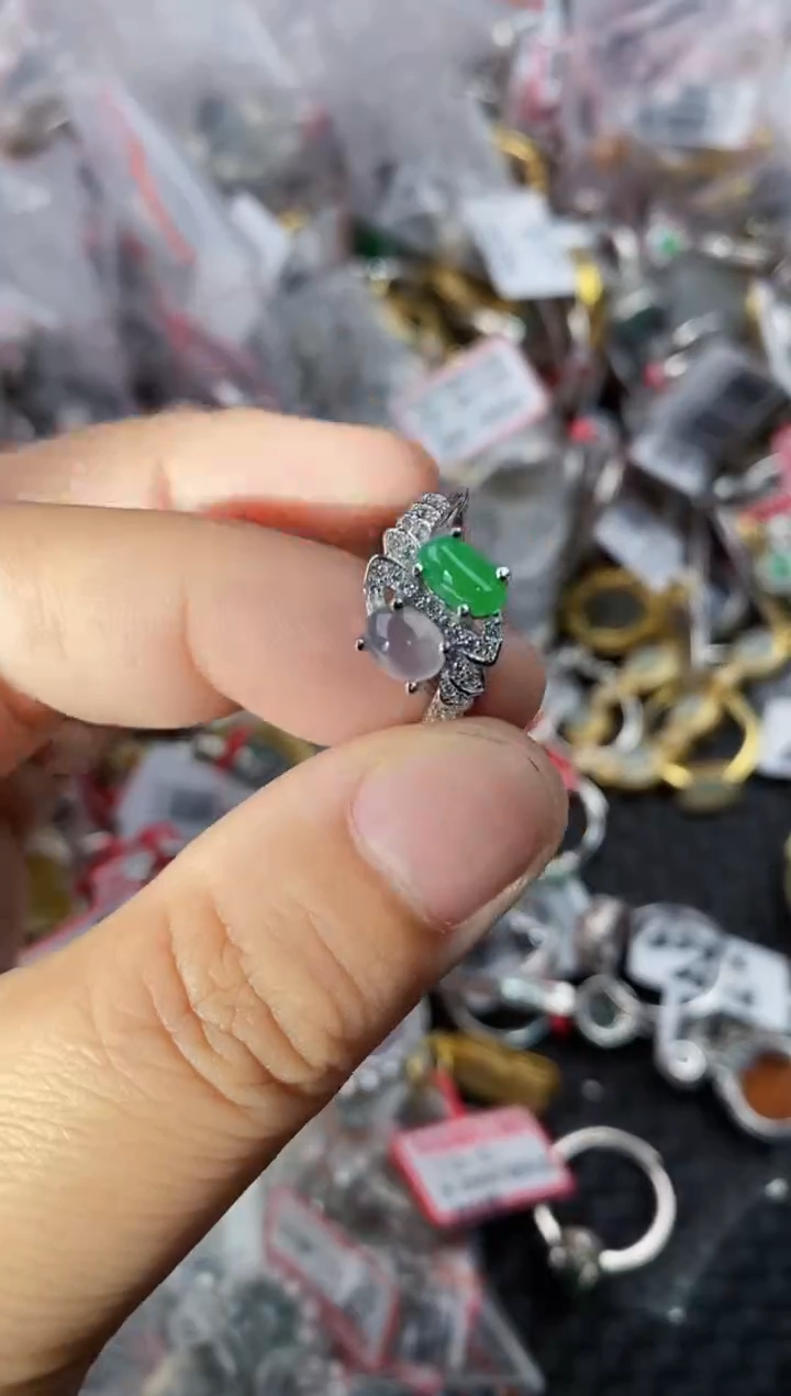 银S925镶嵌戒指翡翠22222   8