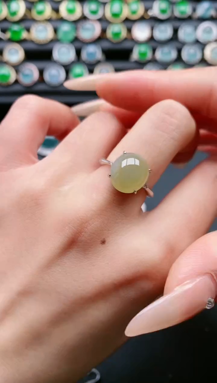 【闪购商品】翡翠戒指银S925镶嵌111111