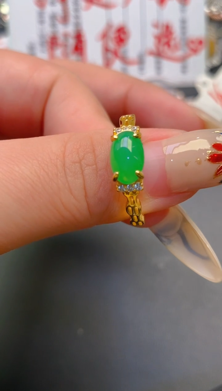 【闪购商品】翡翠耳饰银S925镶嵌天然A货翡翠1