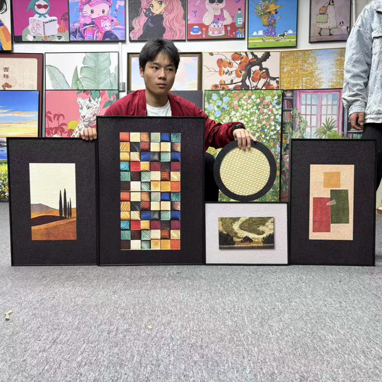 多巴胺意式极简客厅装饰画法式复古餐厅背景墙挂画500
