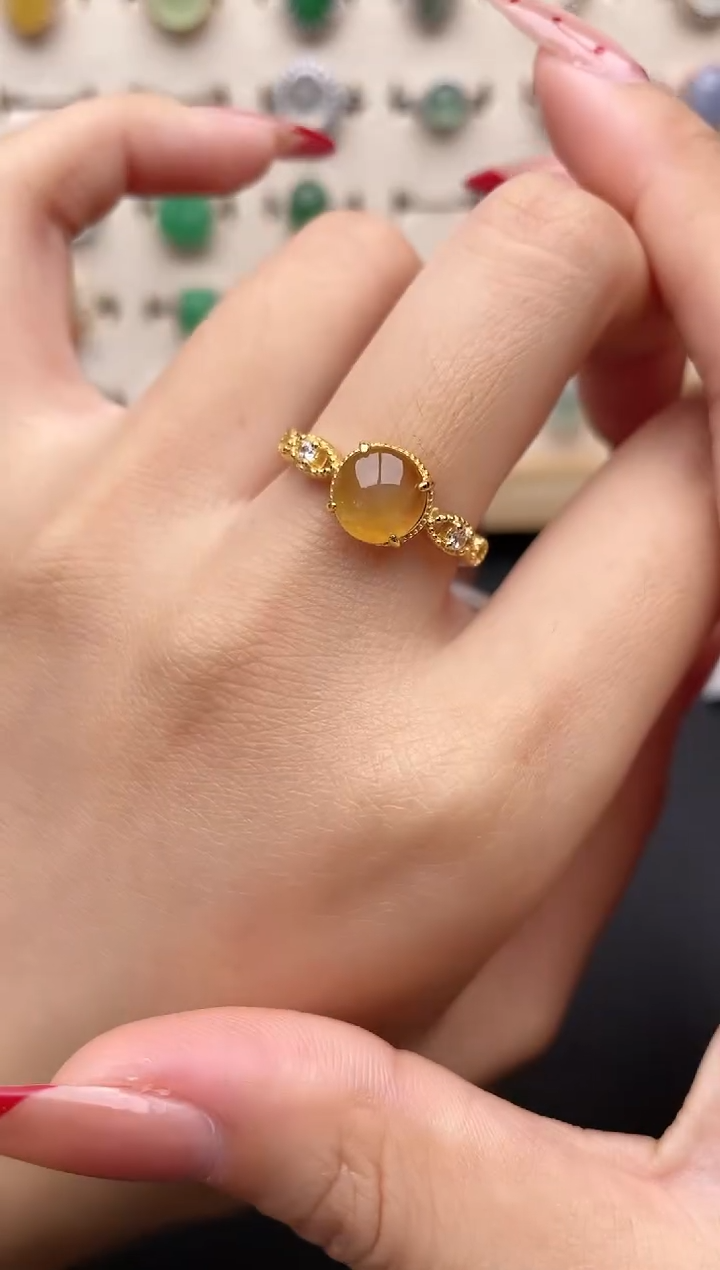 【闪购商品】翡翠戒指银S925镶嵌一物一证一礼盒