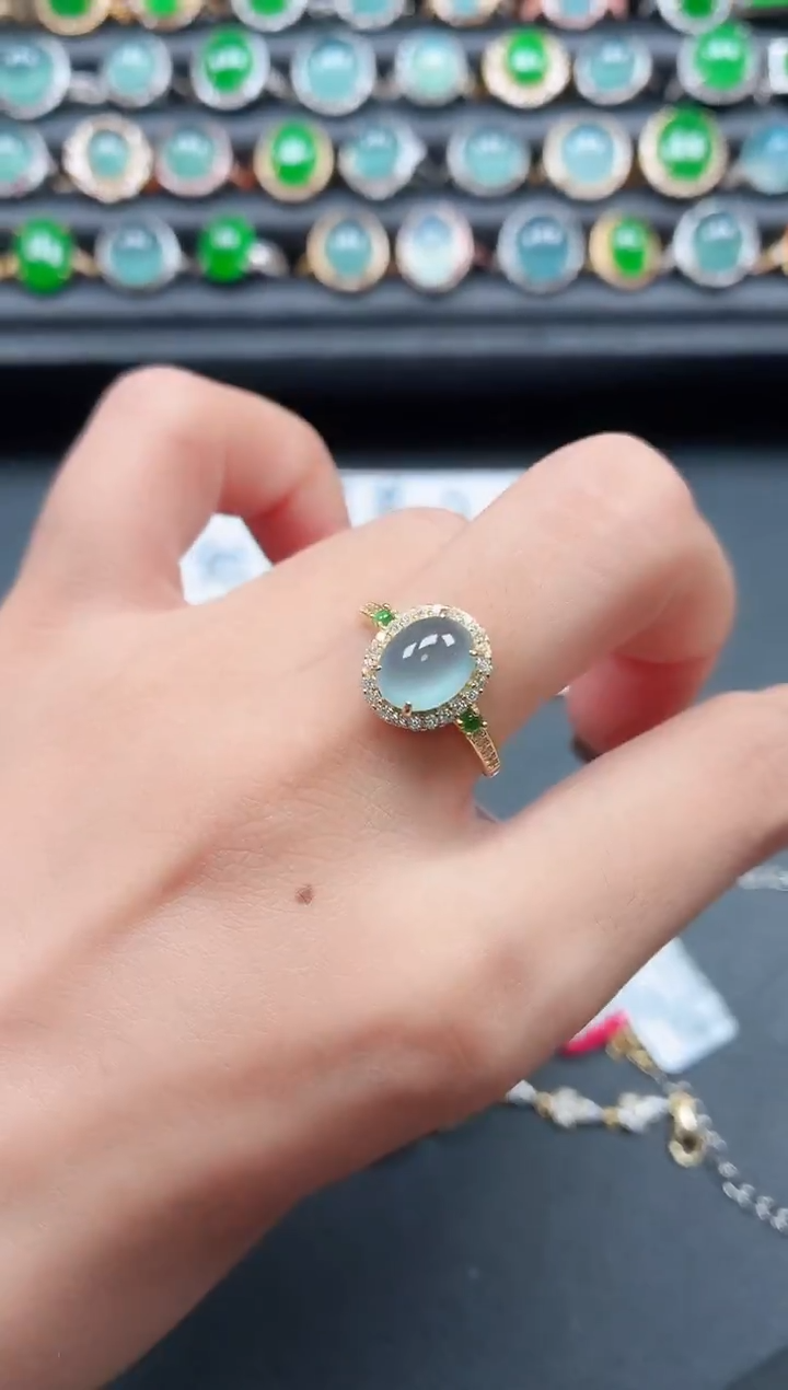 翡翠戒指银S925镶嵌11111