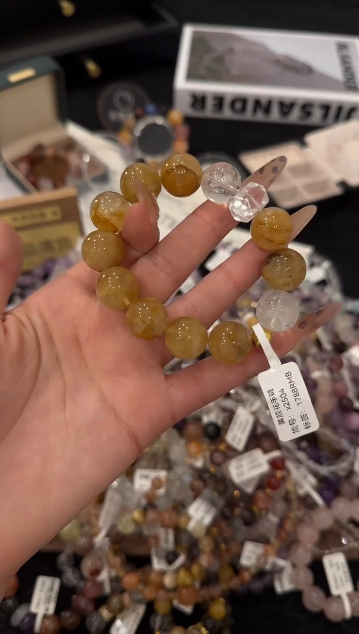 合金手链水晶胶花x2504