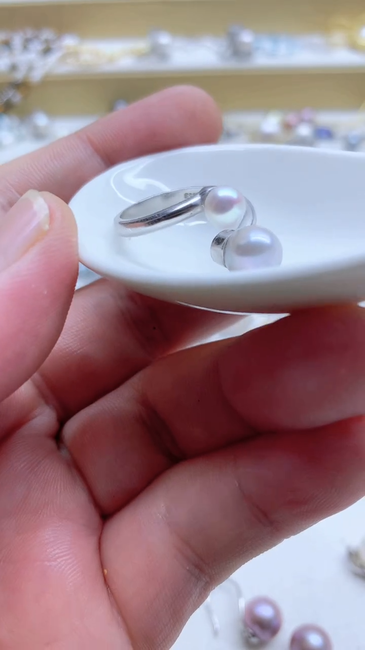未镶嵌戒指海水珍珠5-8mm