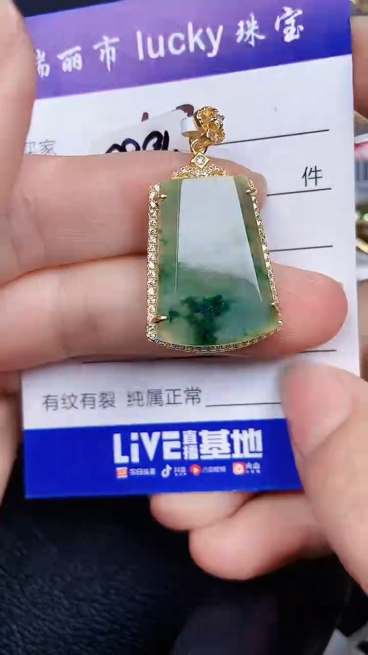 颈饰银S925镶嵌翡翠0103