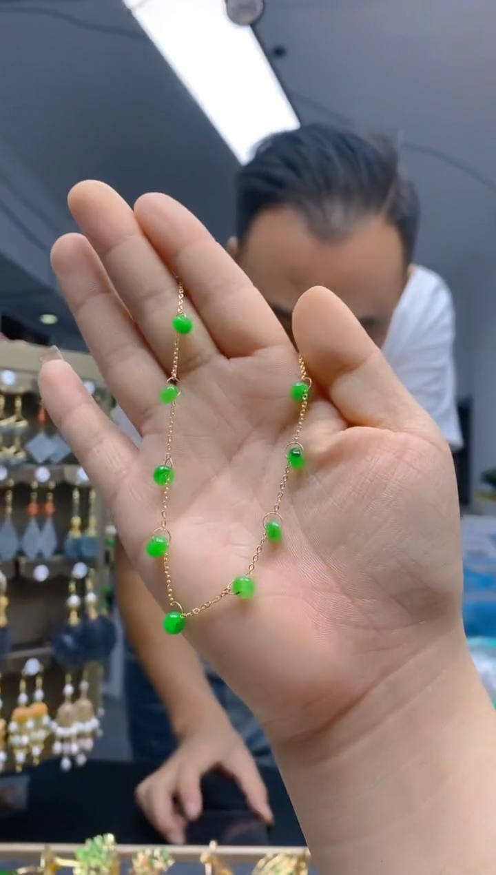 【闪购商品】翡翠耳饰合金501翡翠手链