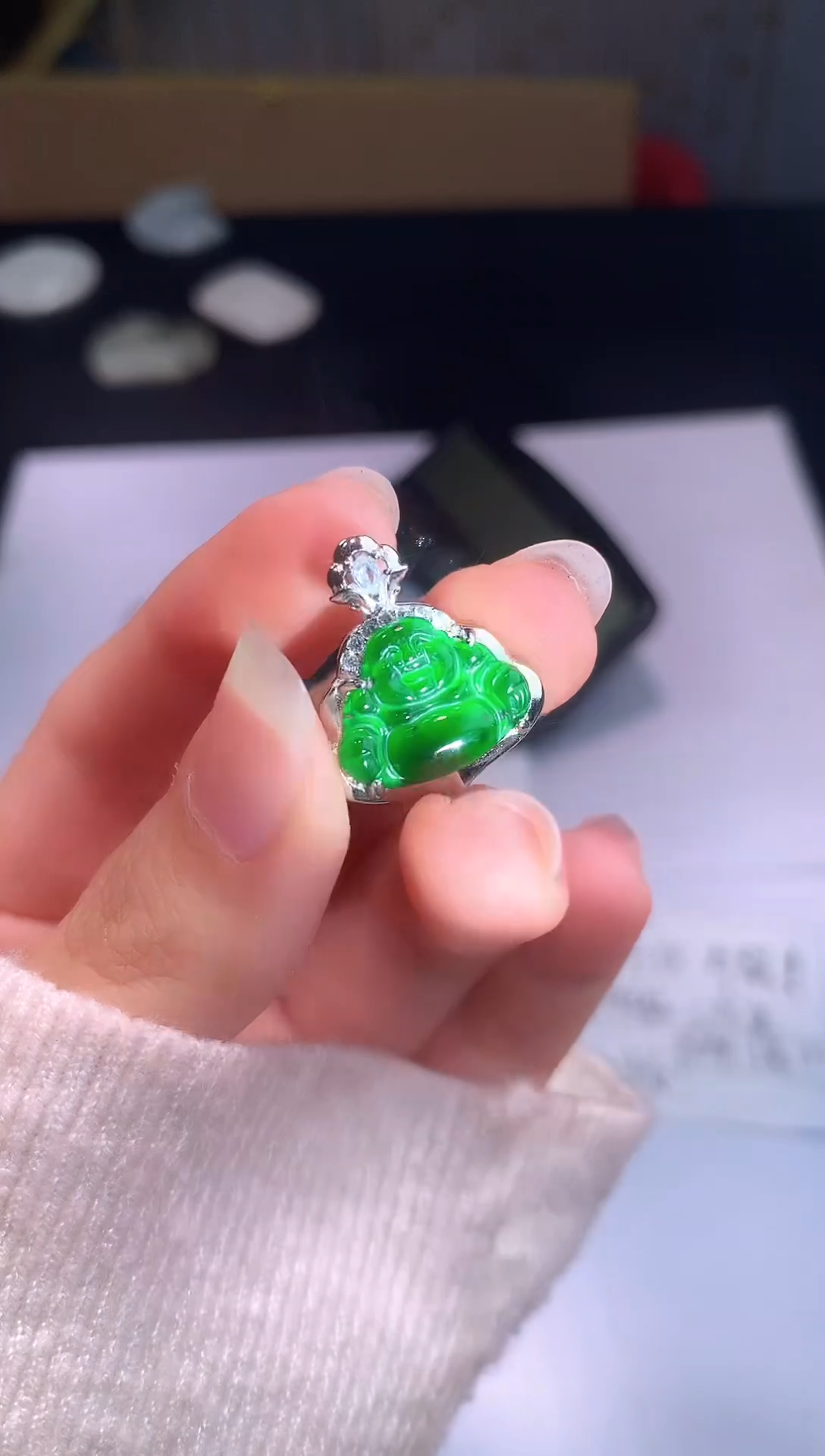 颈饰未镶嵌翡翠0芹0翡翠珠宝752