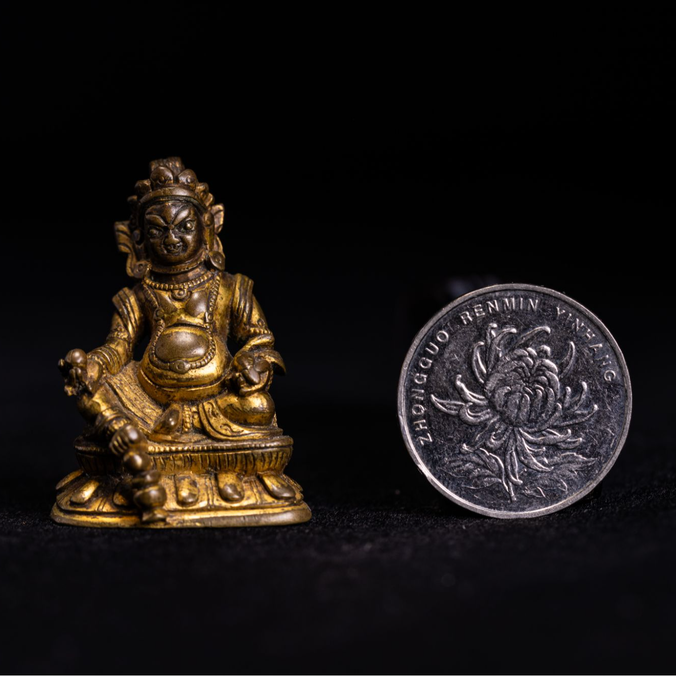 清乾隆 宫廷铜鎏金黄财神