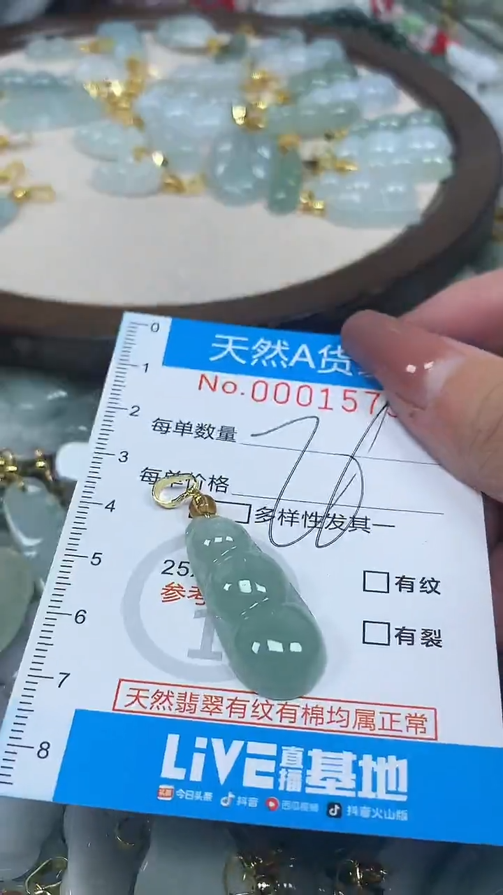 翡翠未镶嵌颈饰净货挂件-1579