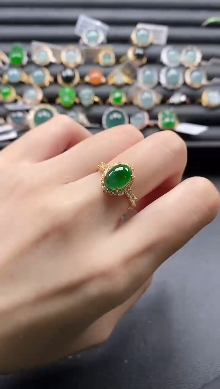 【闪购商品】翡翠戒指银S925镶嵌1111