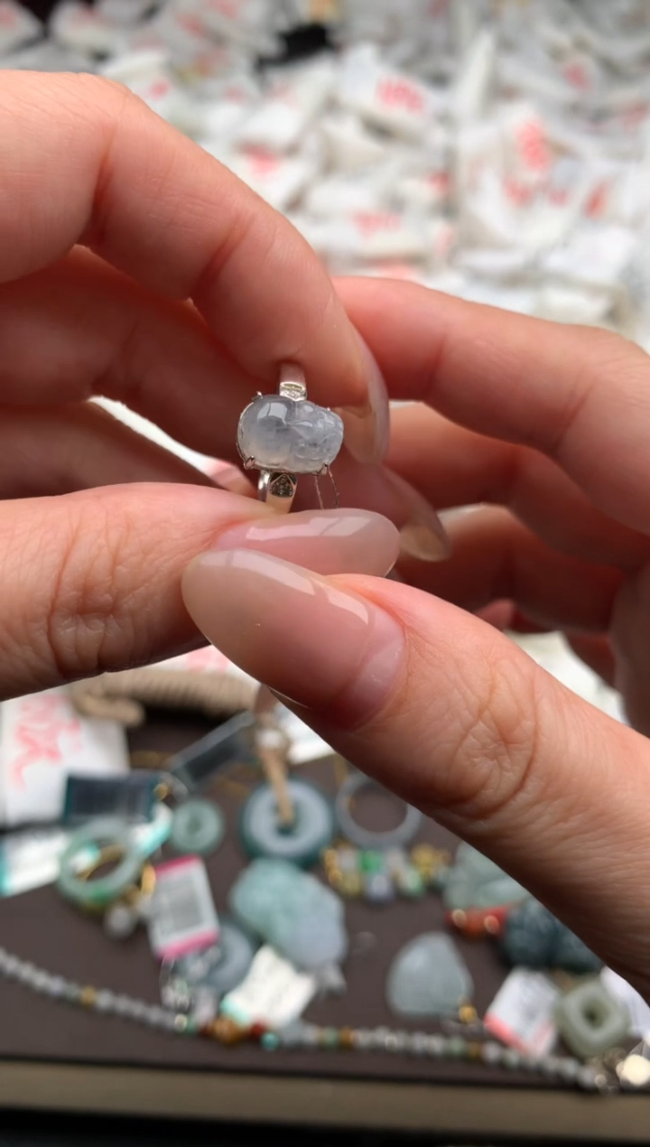 【闪购商品】翡翠戒指银S925镶嵌一