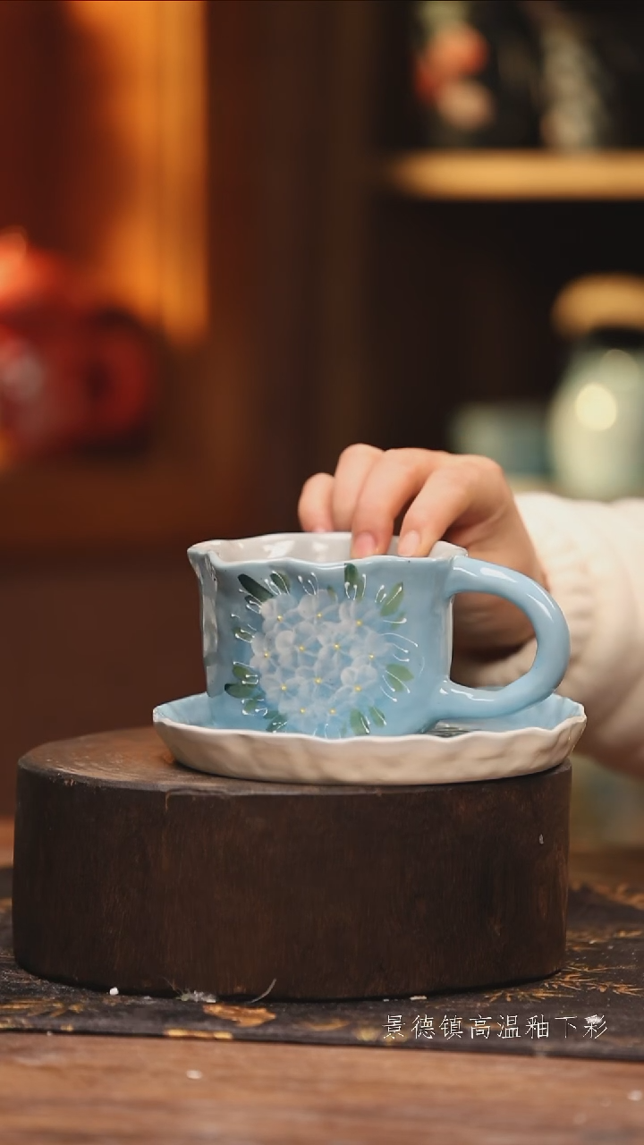 陶瓷景德镇高温釉下手绘陶瓷