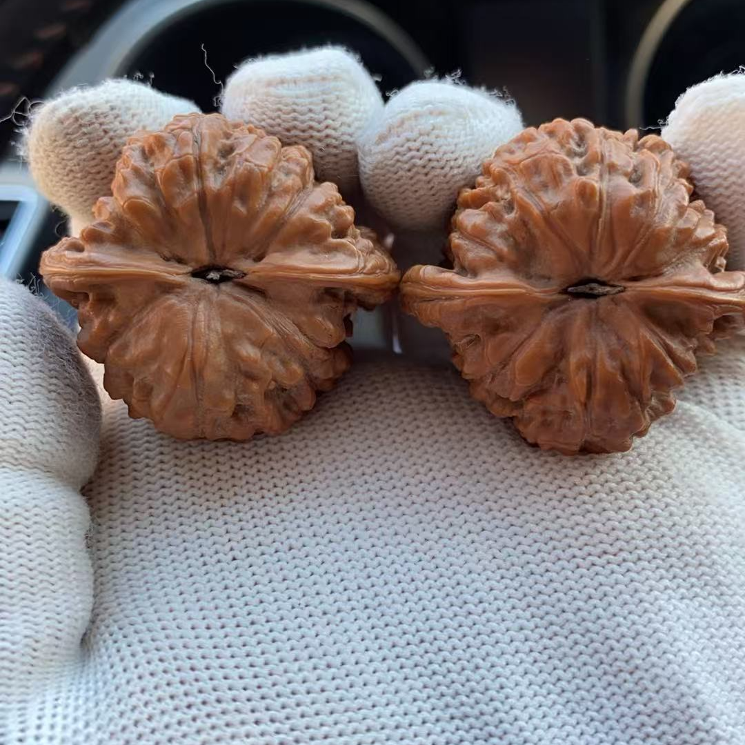 文玩核桃四座楼白狮子头天然粗筋手捻把玩核桃