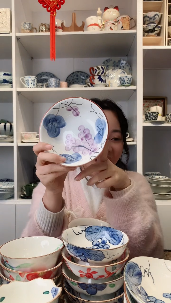 【闪购商品】钛合金日本进口蓝色葡萄小钵
