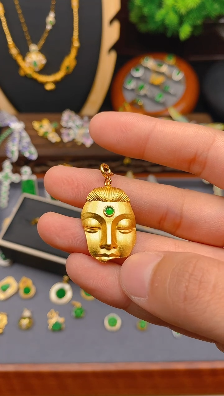 【闪购商品】翡翠吊坠(不含链)银S925镶嵌佛面