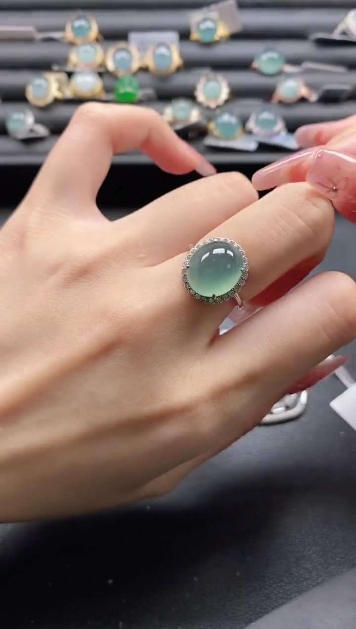 【闪购商品】翡翠戒指银S925镶嵌1111