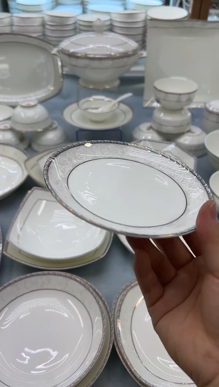 骨瓷玲珑6月光6个 