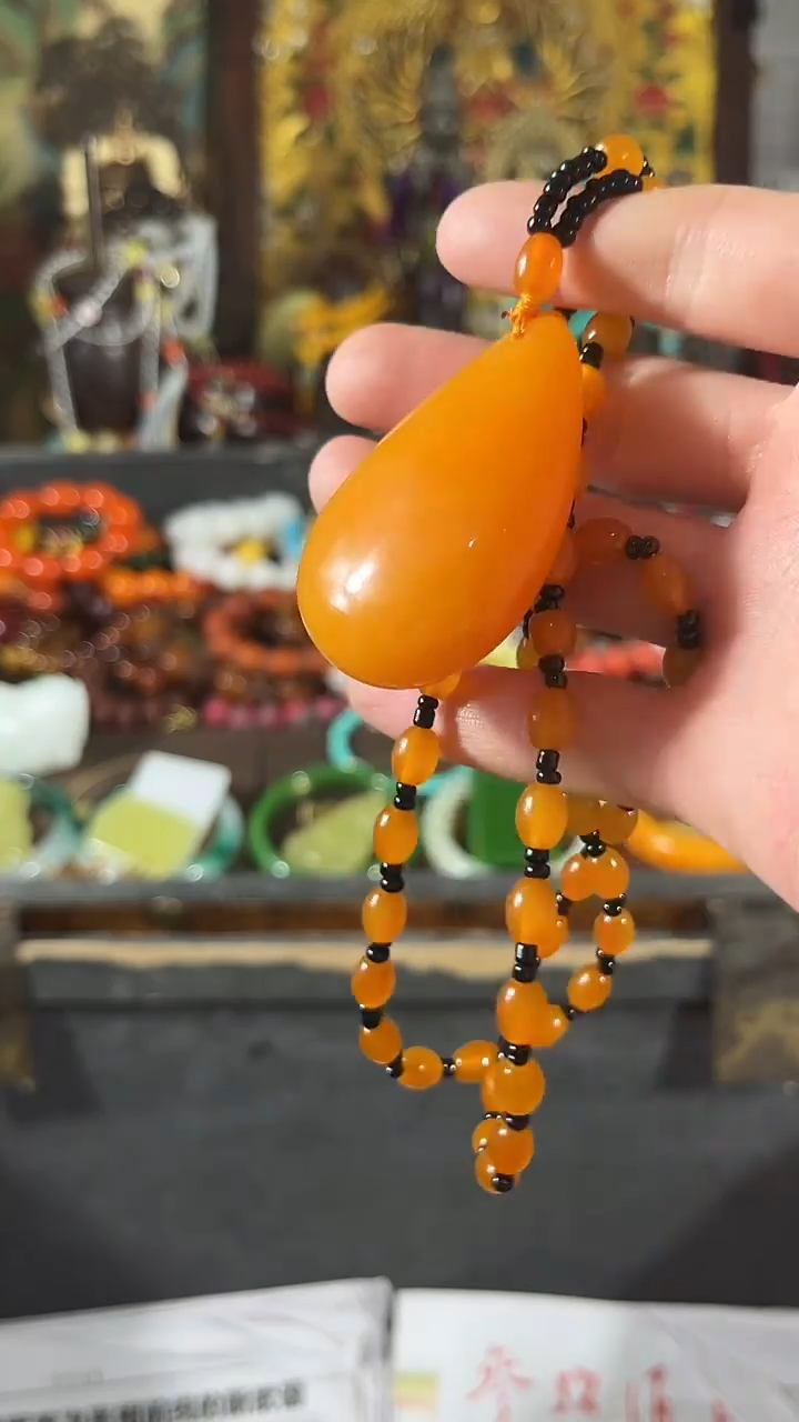 未镶嵌琥珀手链品凡精品直播蜜蜡手串
