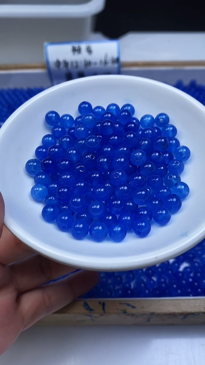 未镶嵌散珠玛瑙/玉髓M969 宝蓝玛瑙6mm30个5.8元