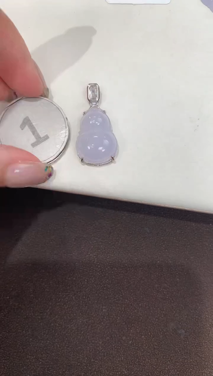 颈饰银S925镶嵌翡翠天然缅甸A货翡翠