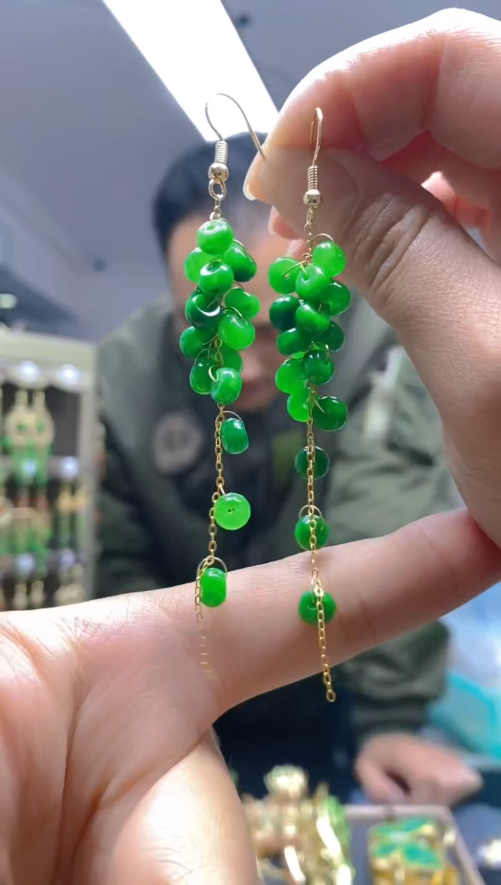 【闪购商品】翡翠耳饰合金0338翡翠耳钩