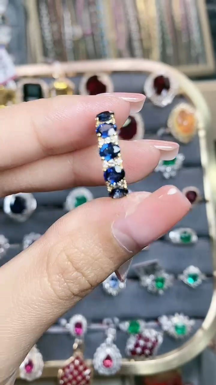 【闪购商品】蓝宝石戒指18K金镶嵌18K金镶嵌蓝宝石戒指