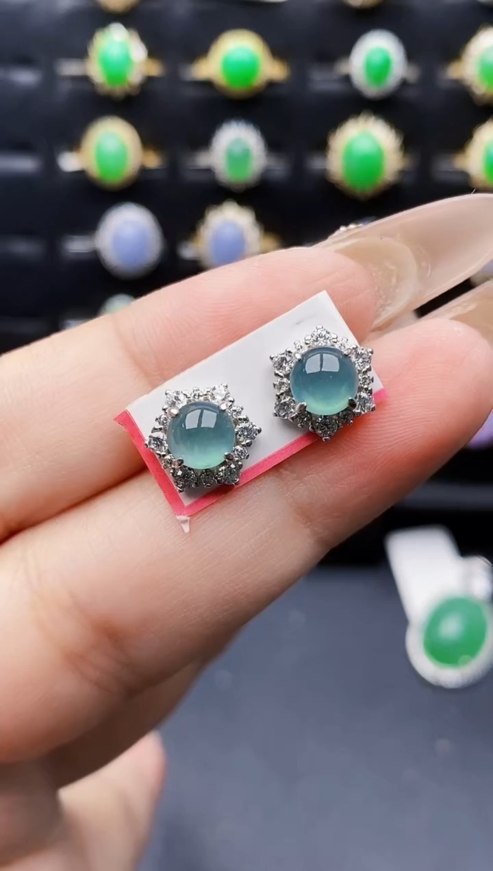 银S925镶嵌戒指翡翠0157