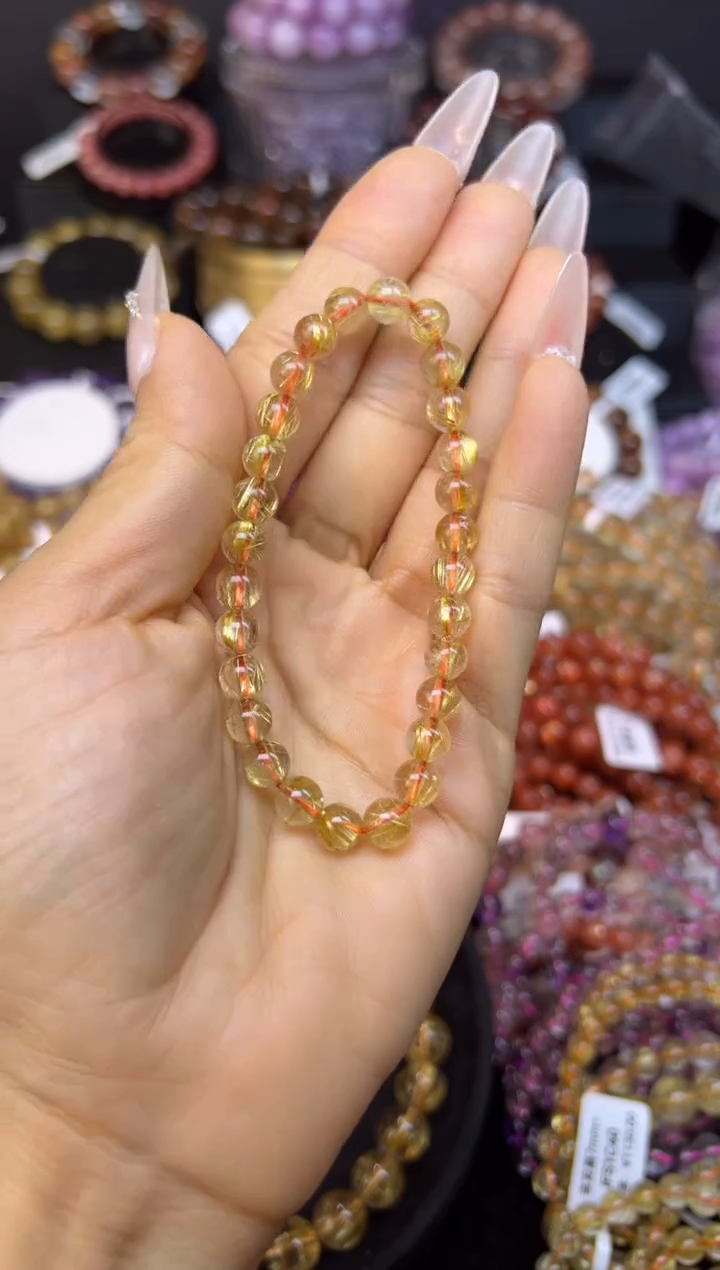 未镶嵌手串水晶金发晶6.5mm