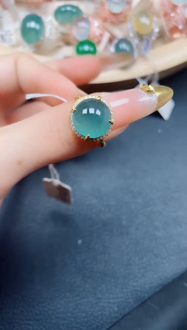 【闪购商品】翡翠戒指银S925镶嵌翡翠