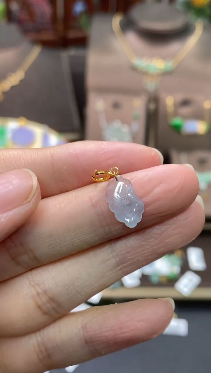 【闪购商品】翡翠颈饰18K金镶嵌净货13962