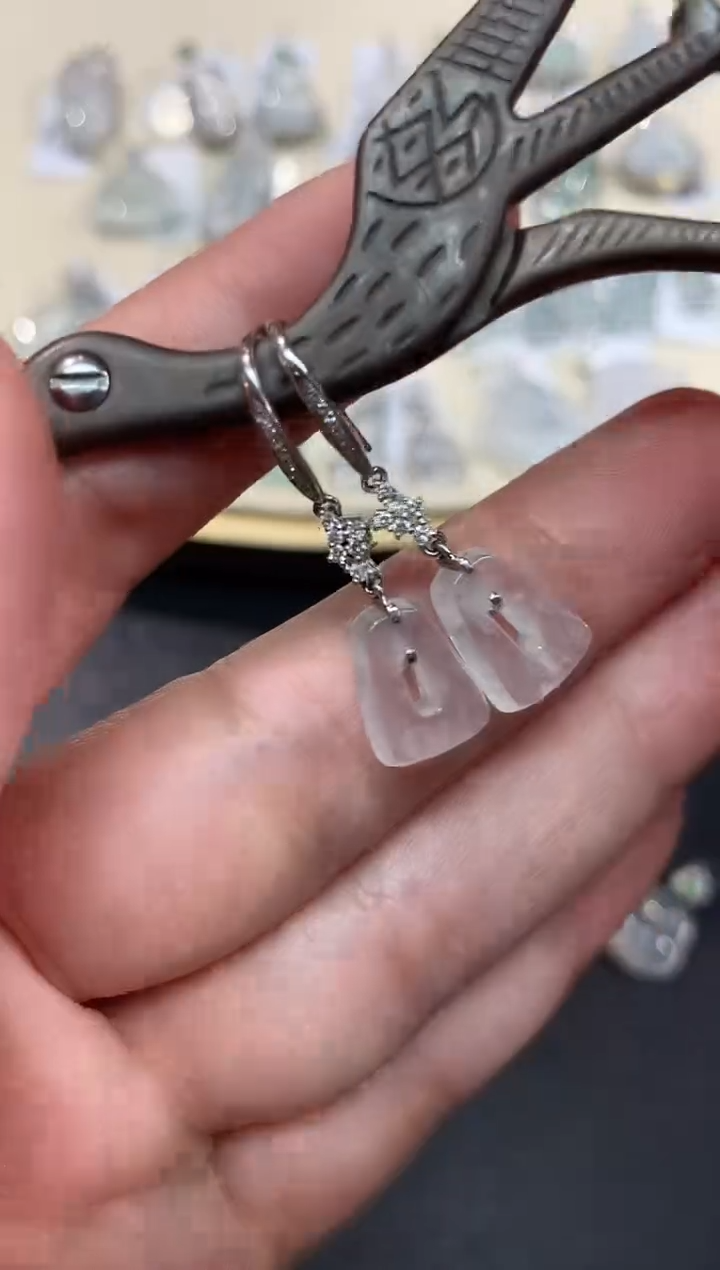 【闪购商品】翡翠耳饰18K金镶嵌S104|3980