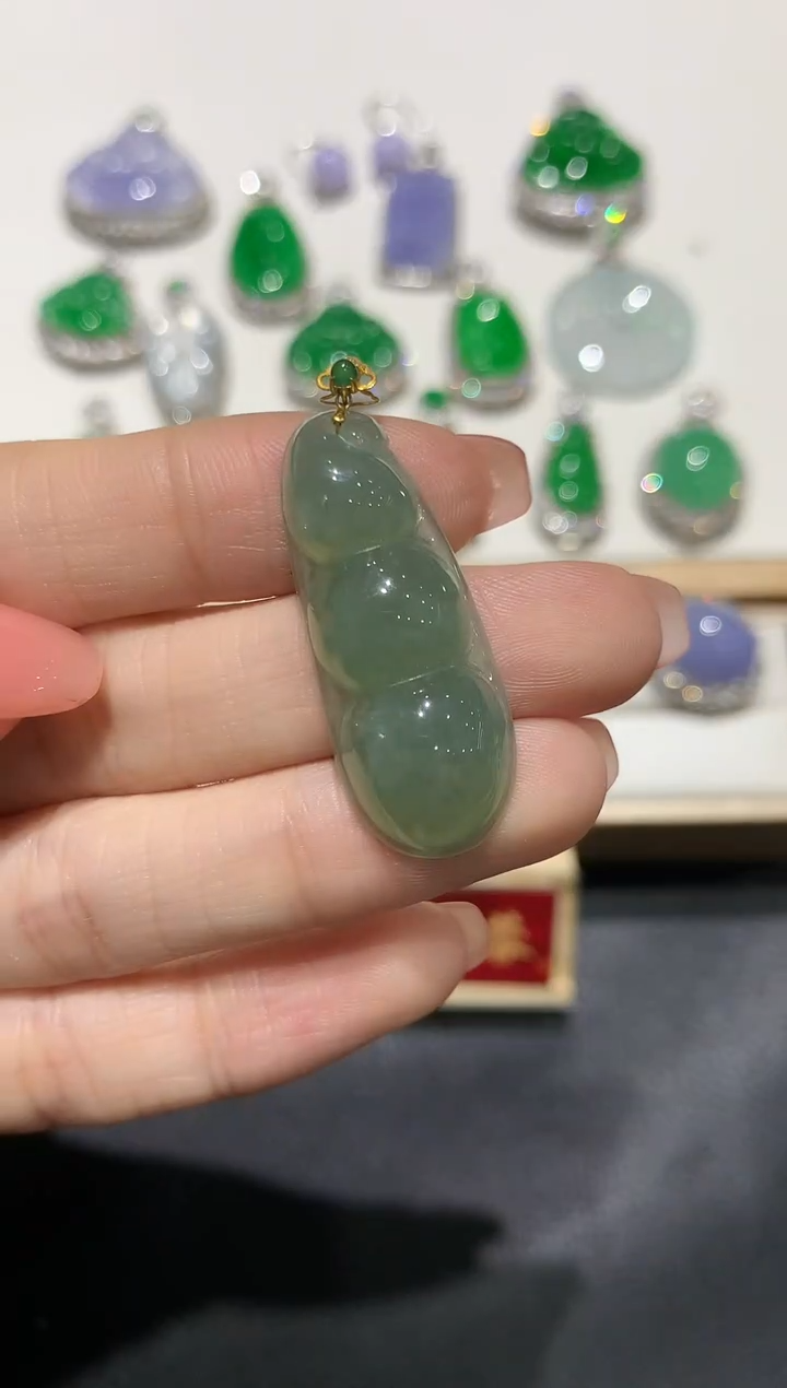 【闪购商品】翡翠吊坠(不含链)18K金镶嵌团购2