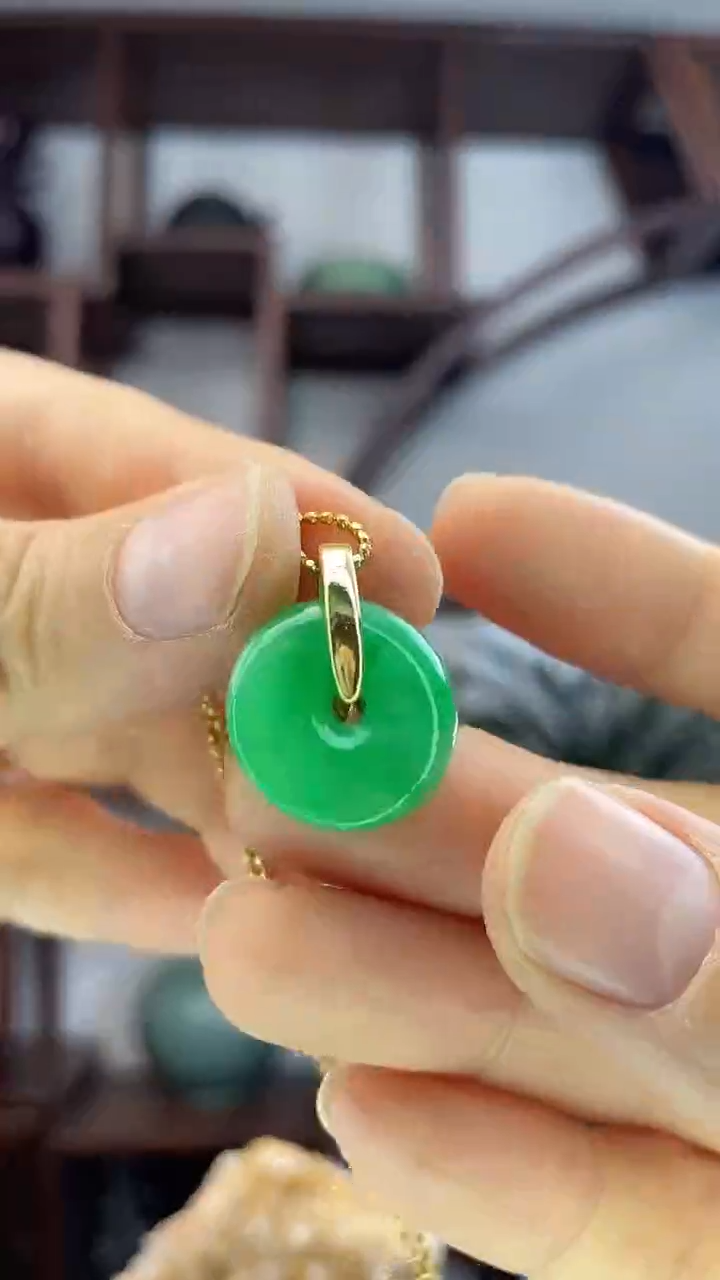 吊坠(赠链)未镶嵌翡翠D20翡翠平安扣