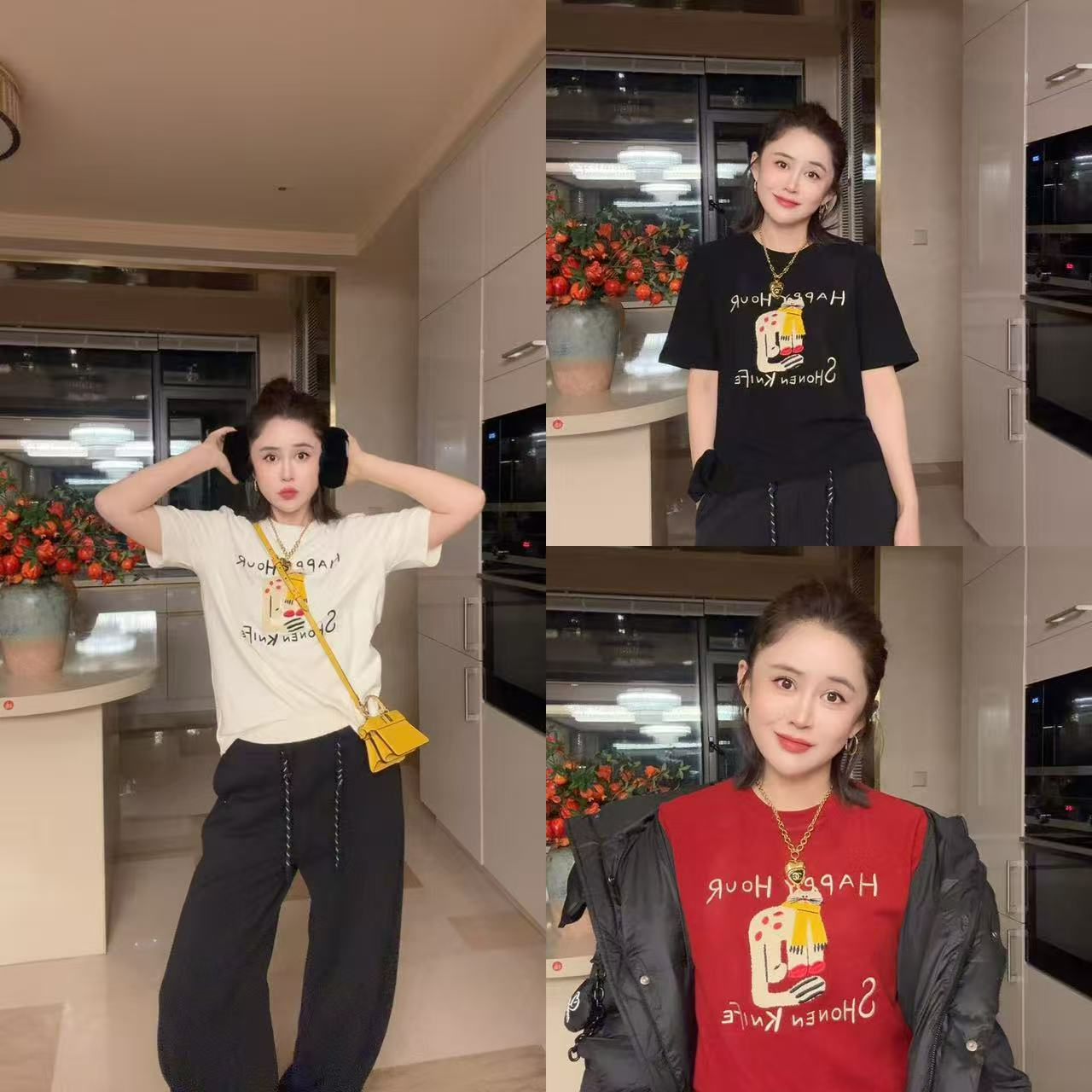 【快乐猫咪】开心猫磨毛长袖T恤1825206（小码衣长约63.5cm）