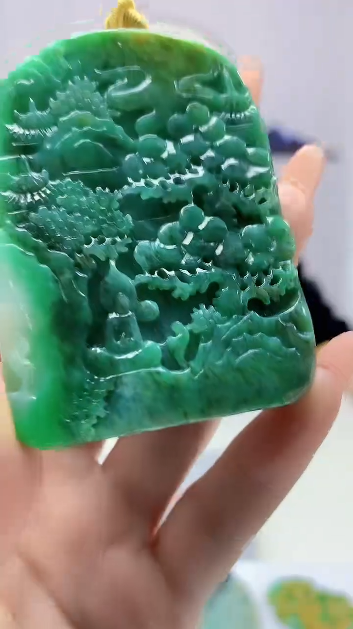 【闪购商品】定制翡翠未镶嵌4829DD-毛货挂件491