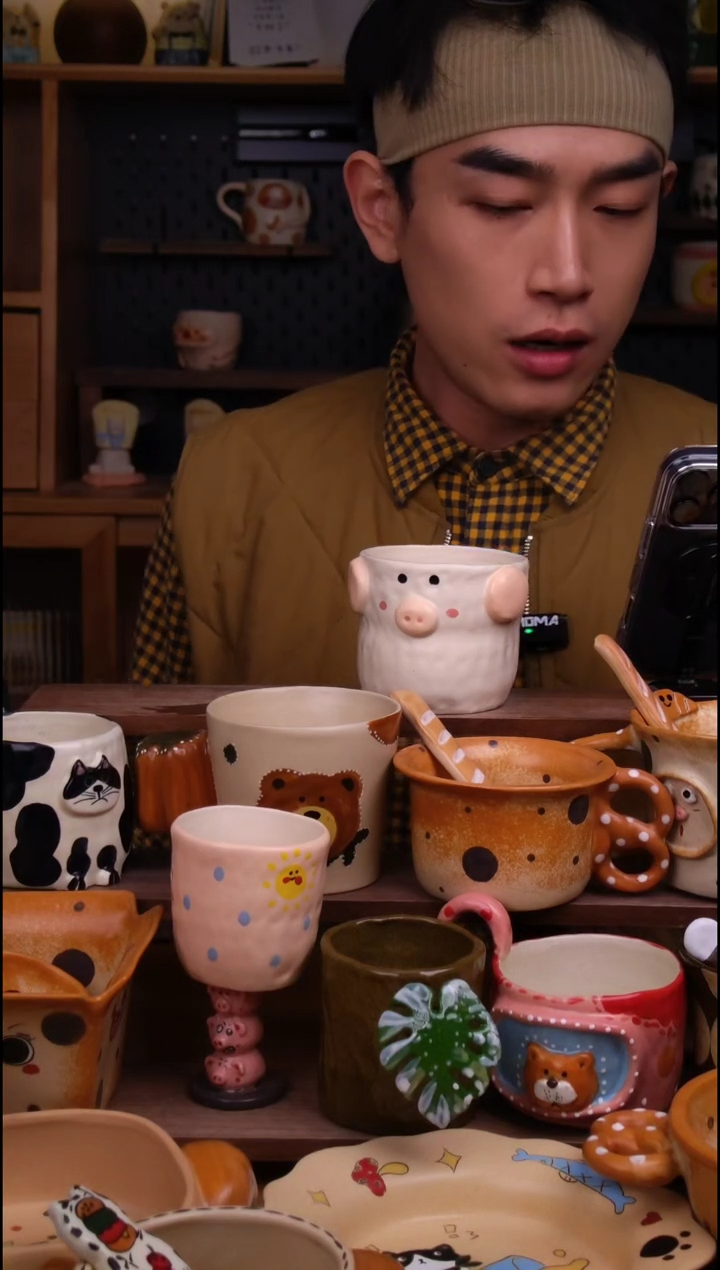 杯子陶景德镇可爱设计师款陶瓷