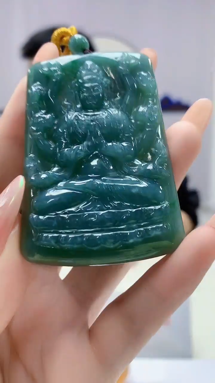 【闪购商品】定制翡翠未镶嵌5153DD-毛货挂件157